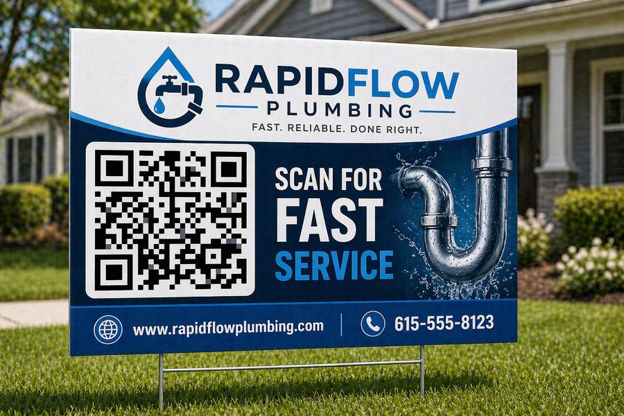 Plumbing QR sign