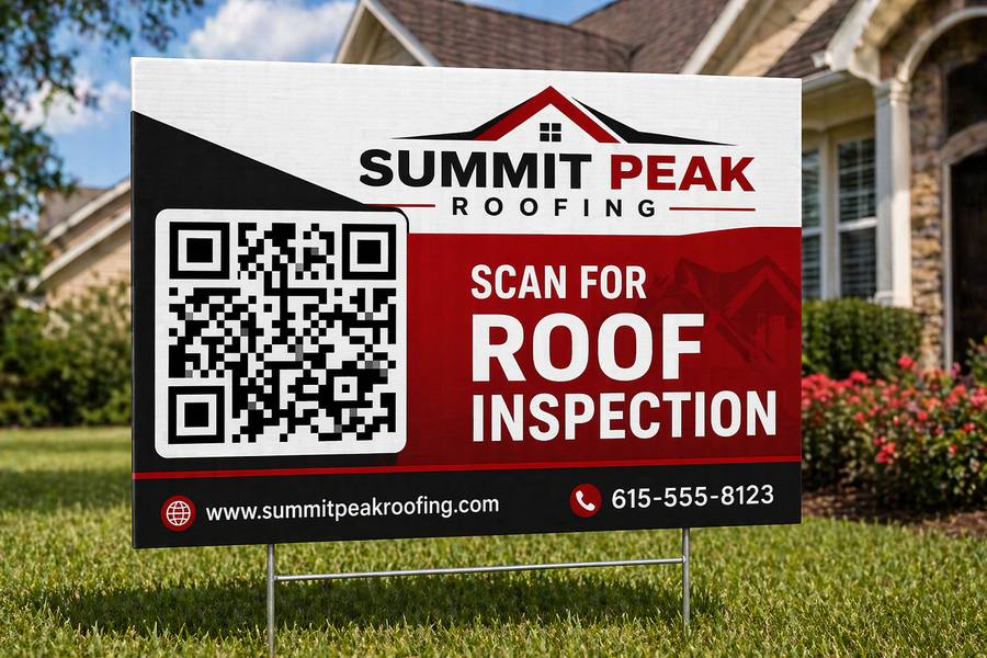 Roofing QR sign